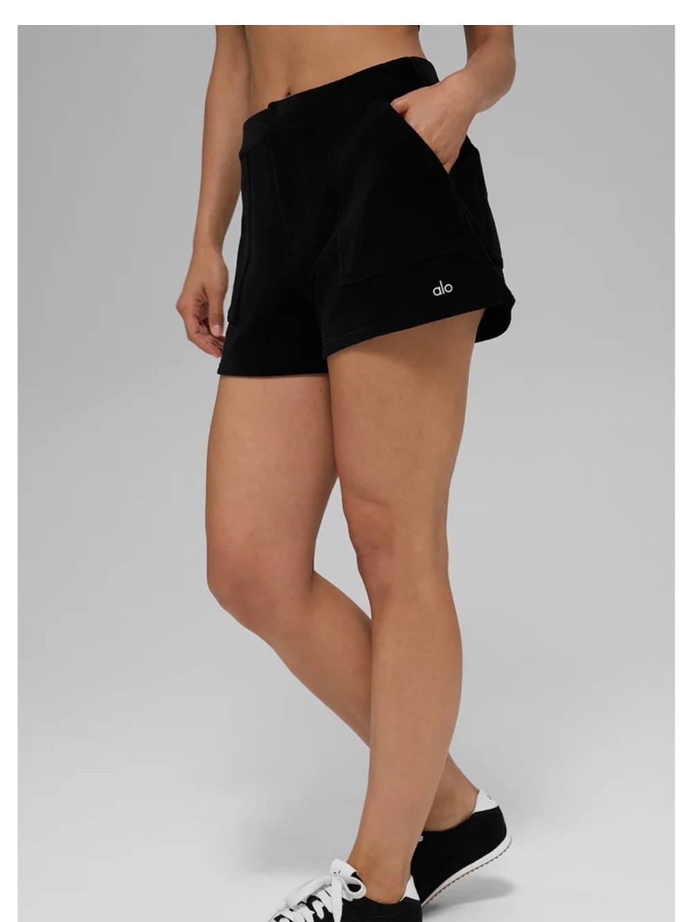 ALO Yoga Black Athletic Ribbed Knit Shorts
